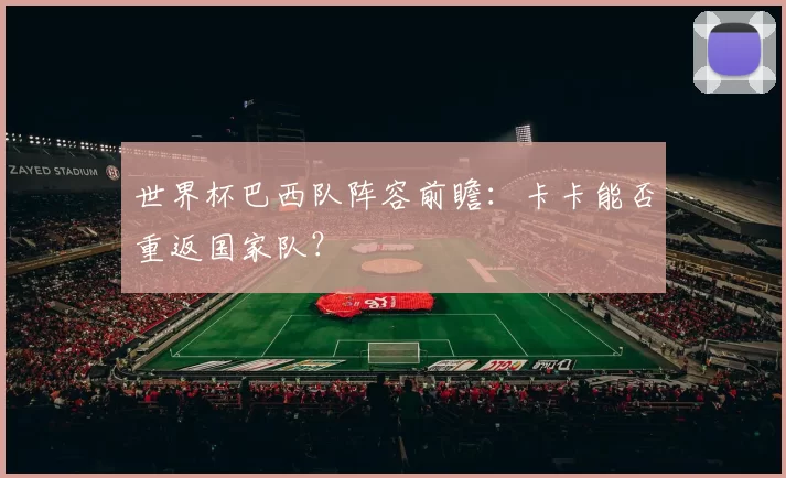 世界杯巴西队阵容前瞻：卡卡能否重返国家队？